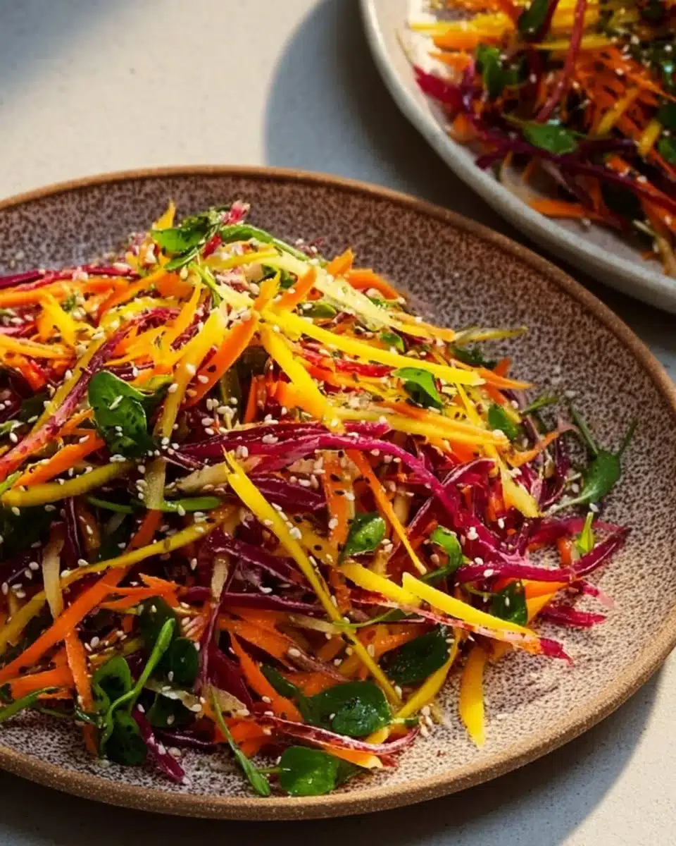 Shaved Rainbow Carrot Sesame Salad