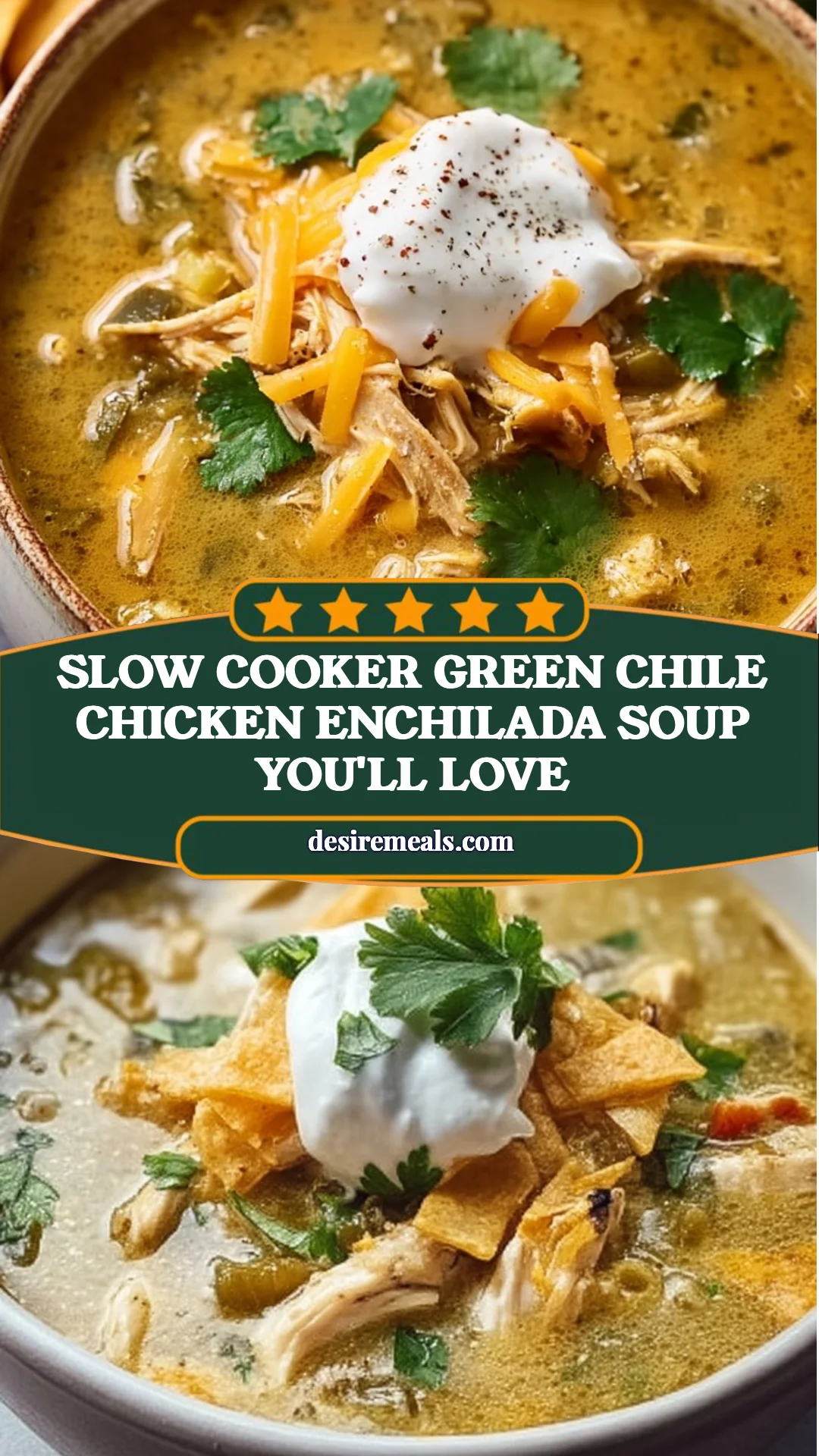 Slow Cooker Green Chile Chicken Enchilada Soup You'll Love
