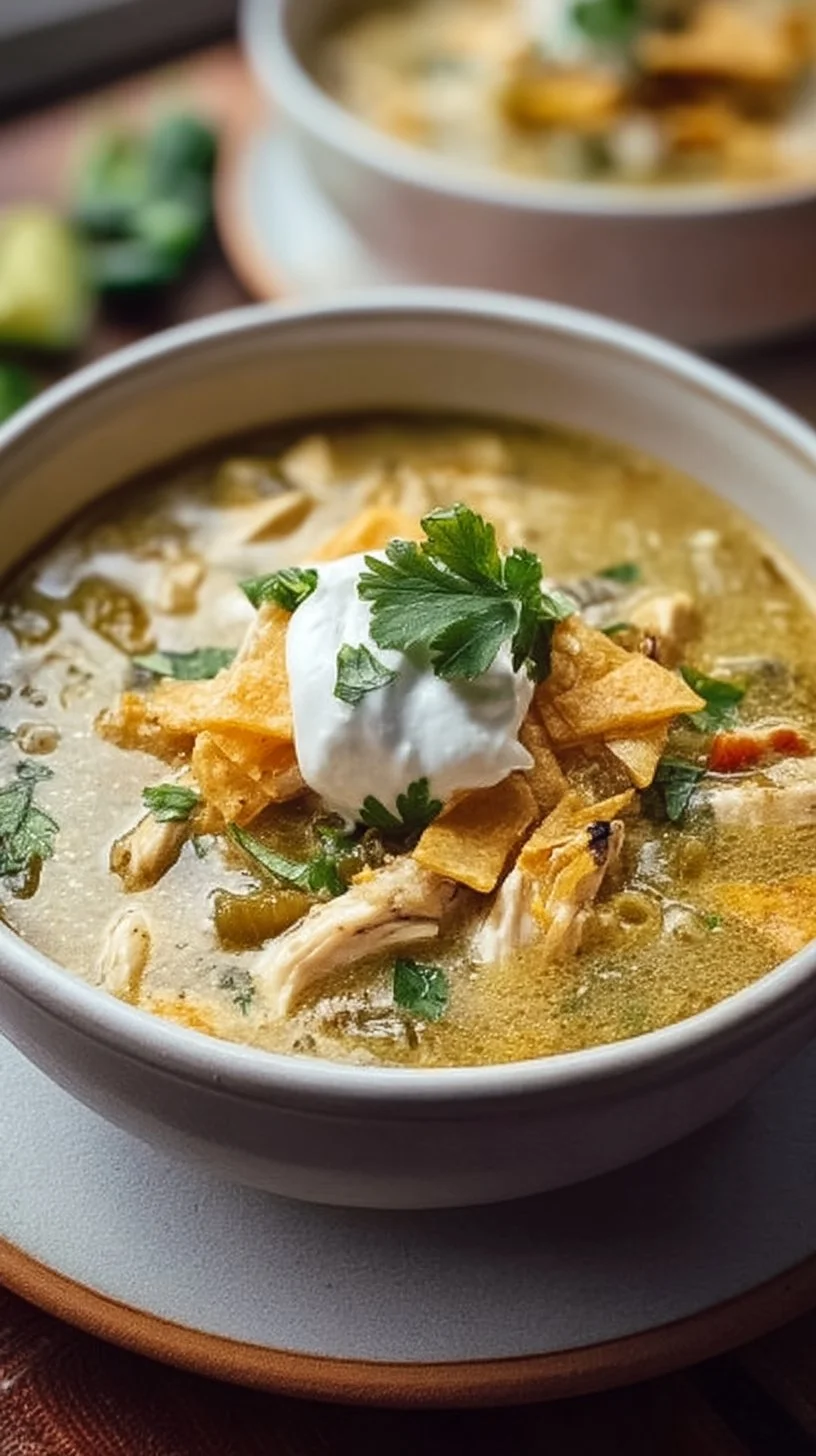 Slow Cooker Green Chile Chicken Enchilada Soup You'll Love