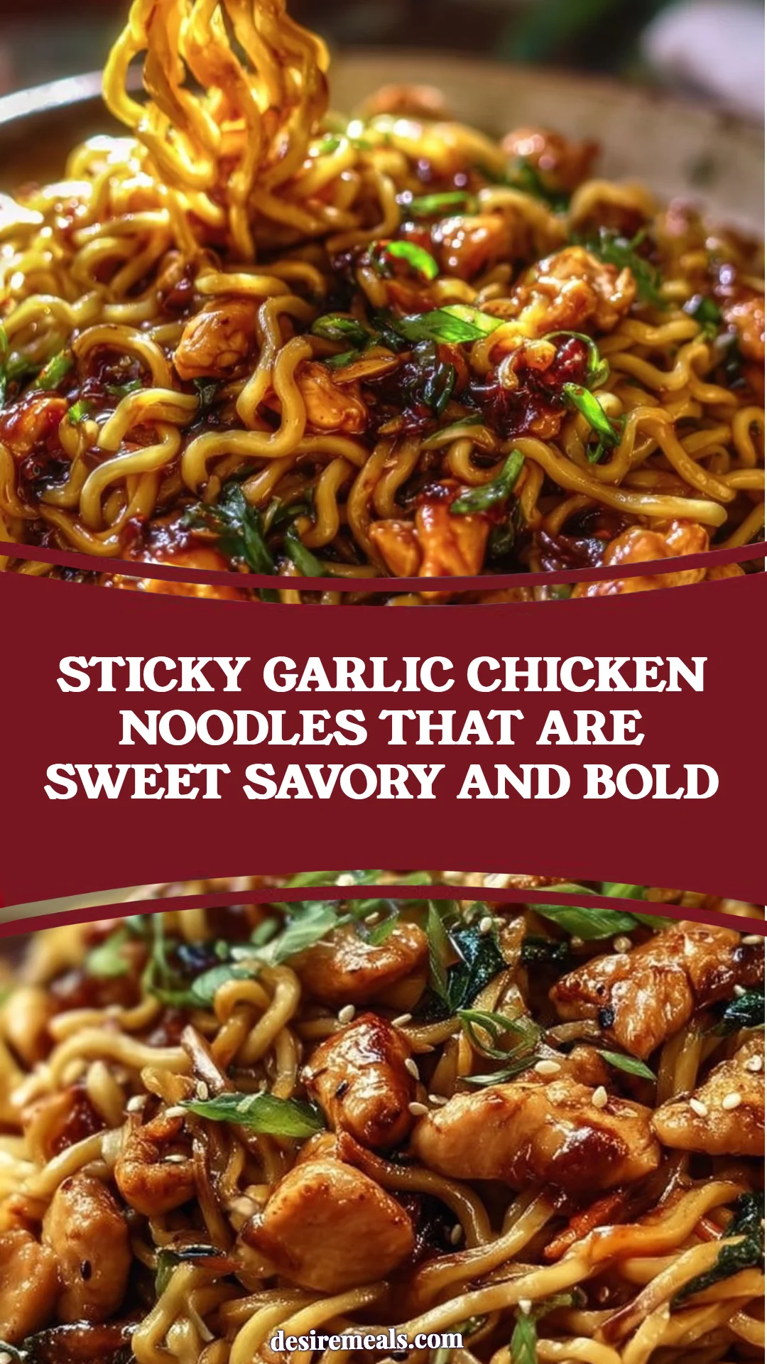 Sticky Garlic Chicken Noodles That Are Sweet Savory and Bold