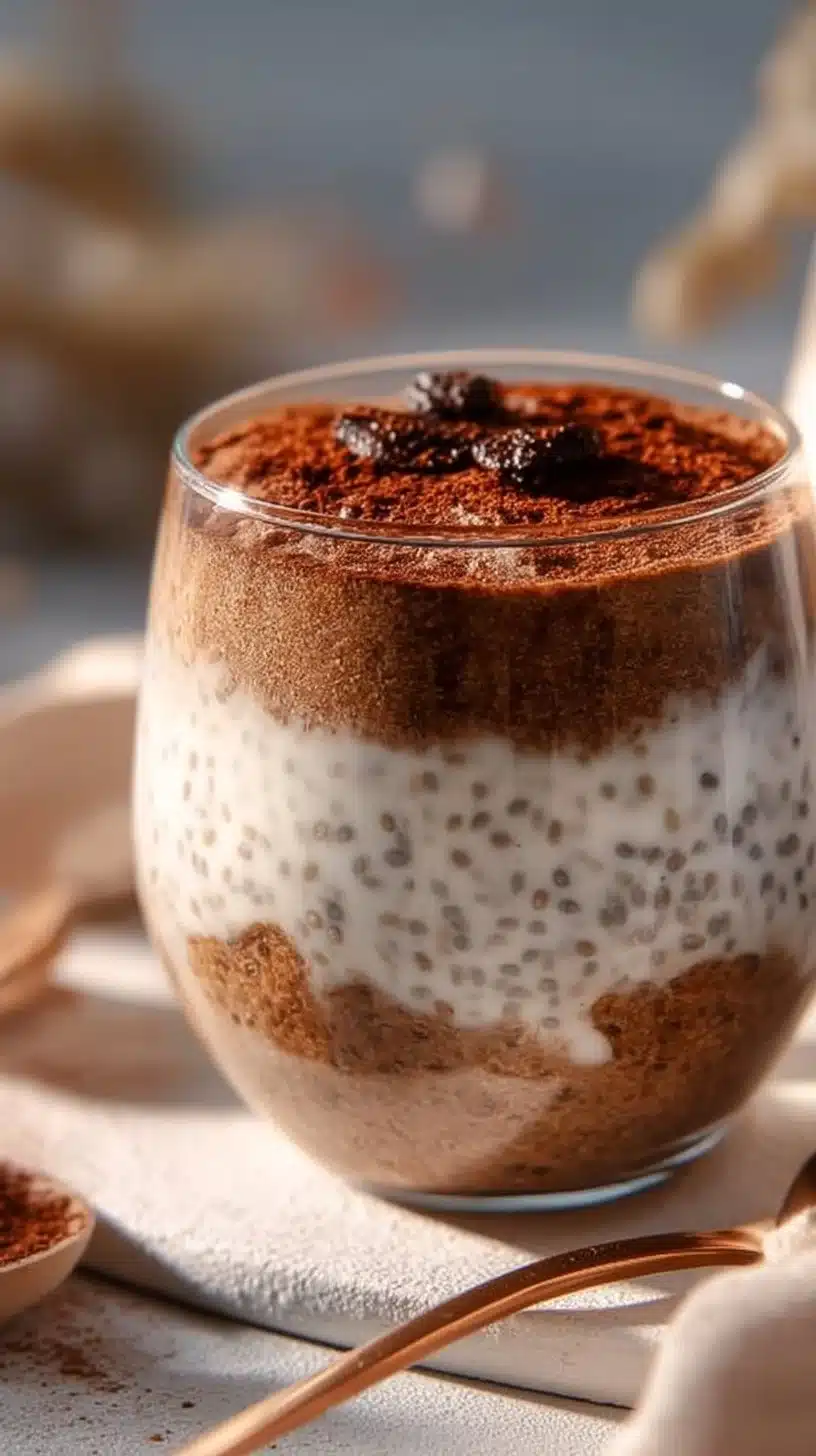 Tiramisu Chia Pudding With Greek Yogurt