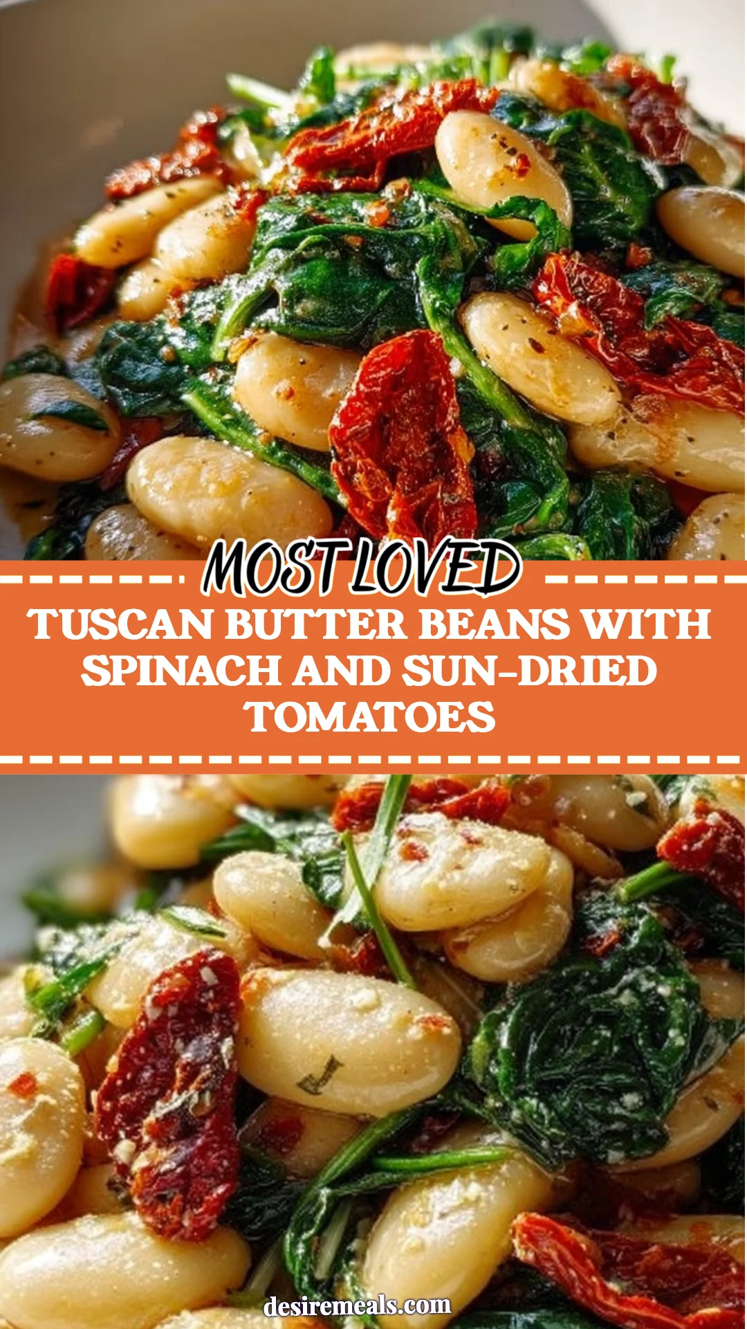 Tuscan Butter Beans with Spinach and Sun-Dried Tomatoes