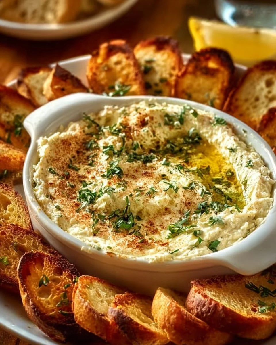 Warm Boursin Dip with Crostini