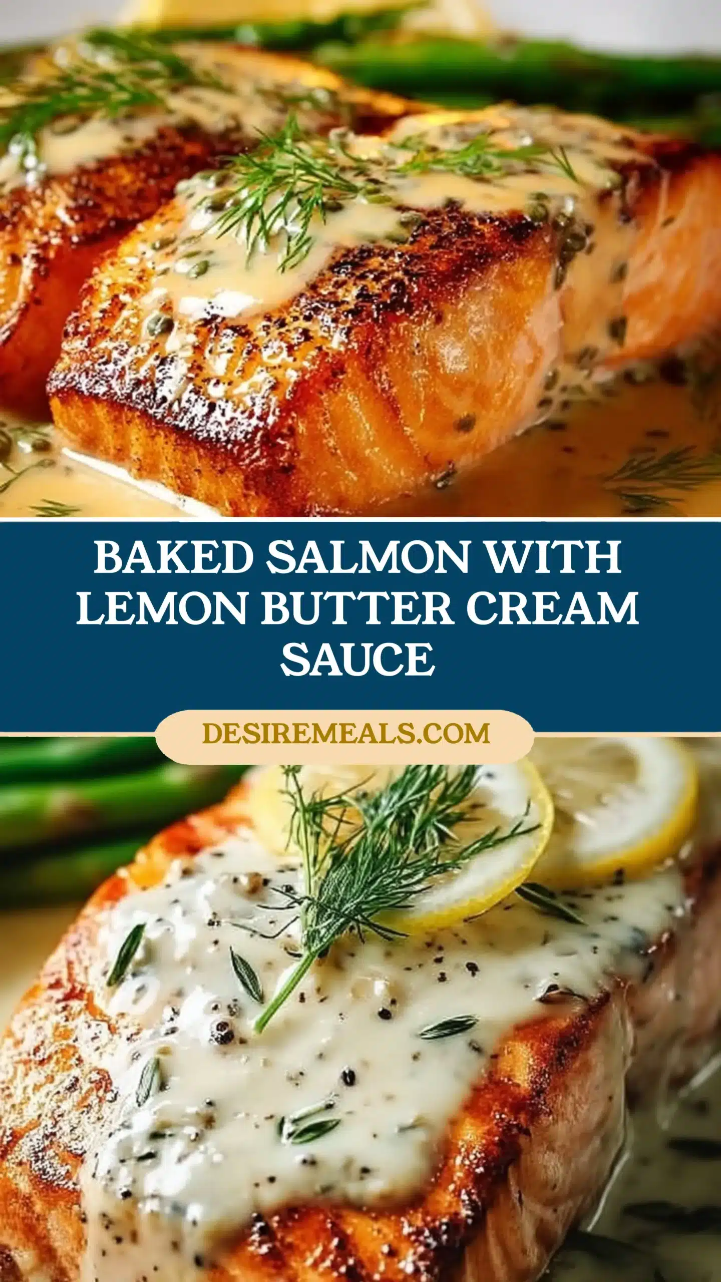 Baked Salmon with Lemon Butter Cream Sauce