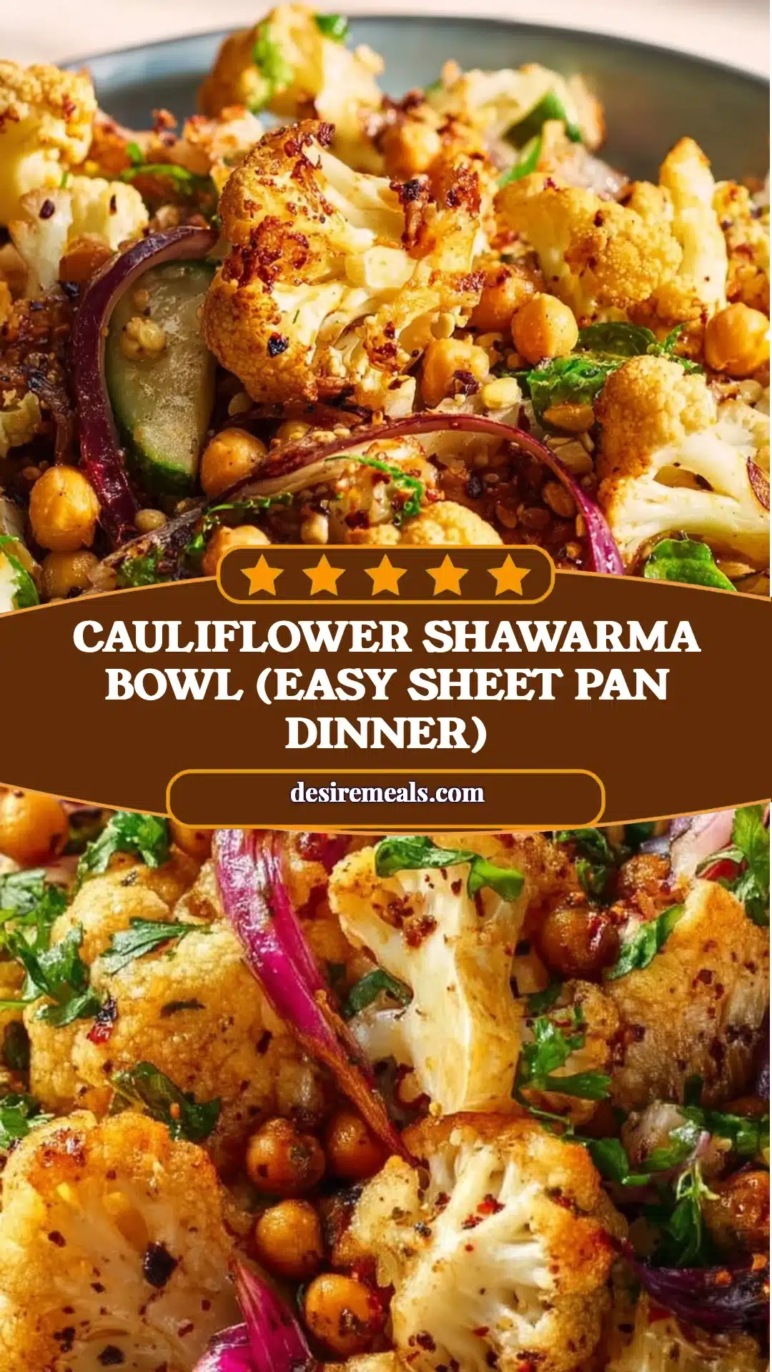 Cauliflower Shawarma Bowl (Easy Sheet Pan Dinner)