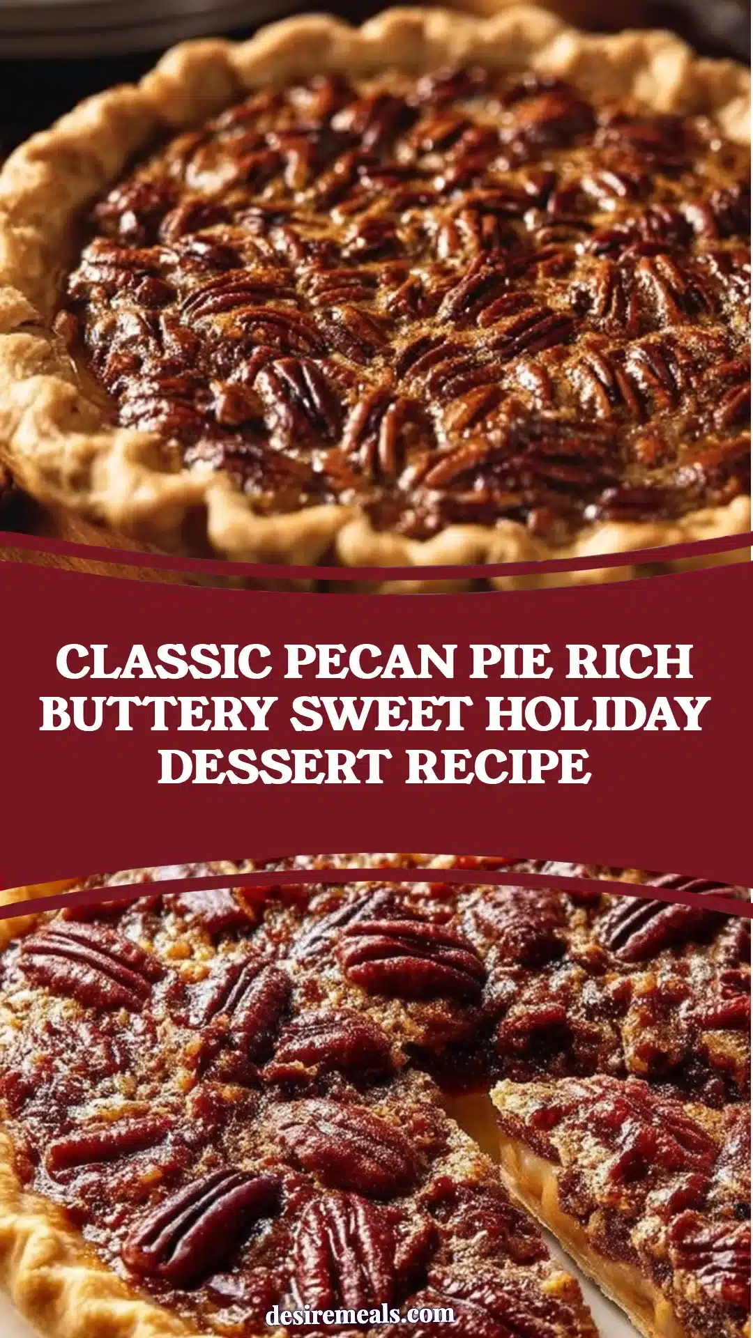 Classic Pecan Pie Rich Buttery Sweet Holiday Dessert Recipe