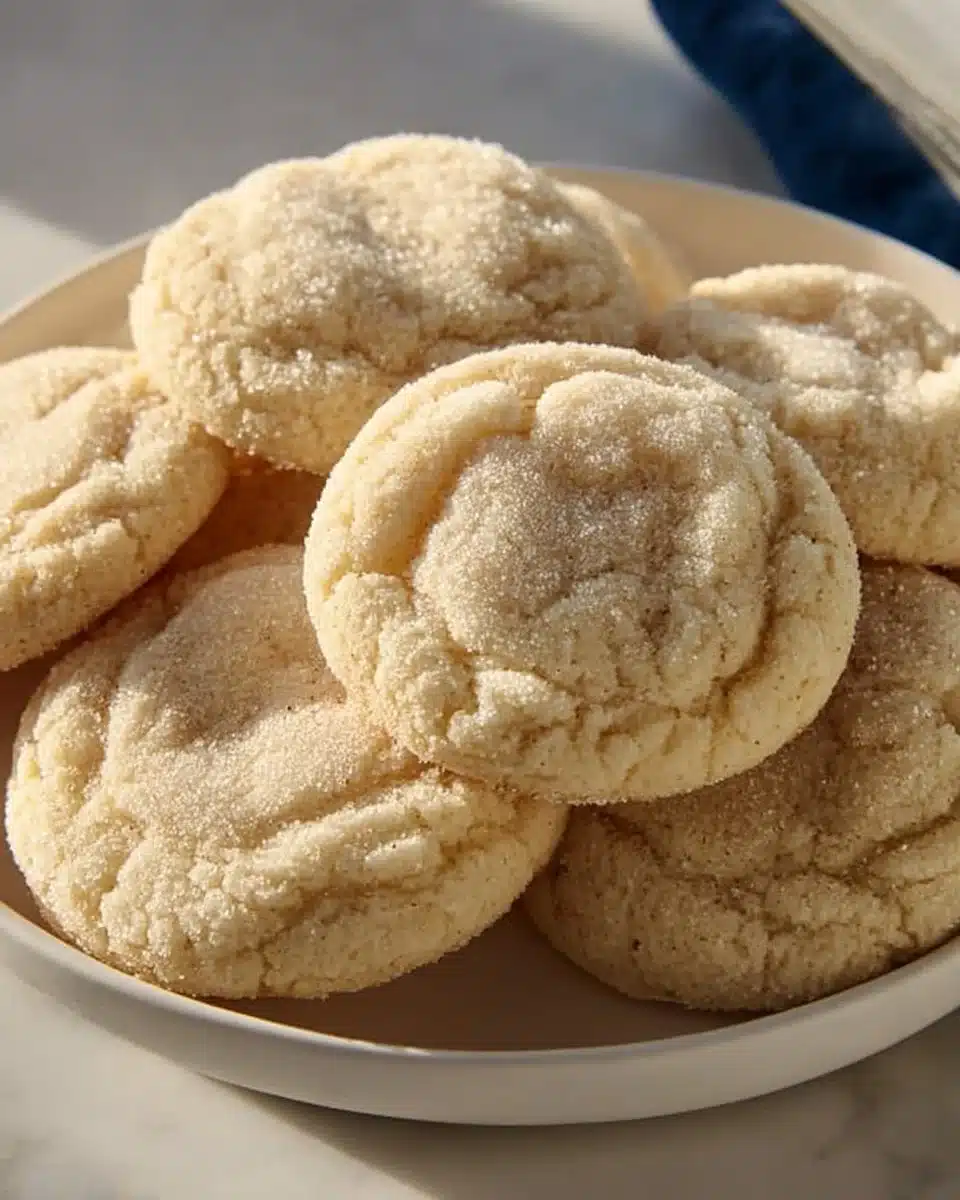 Homemade classic vanilla sugar cookies on a cooling rack