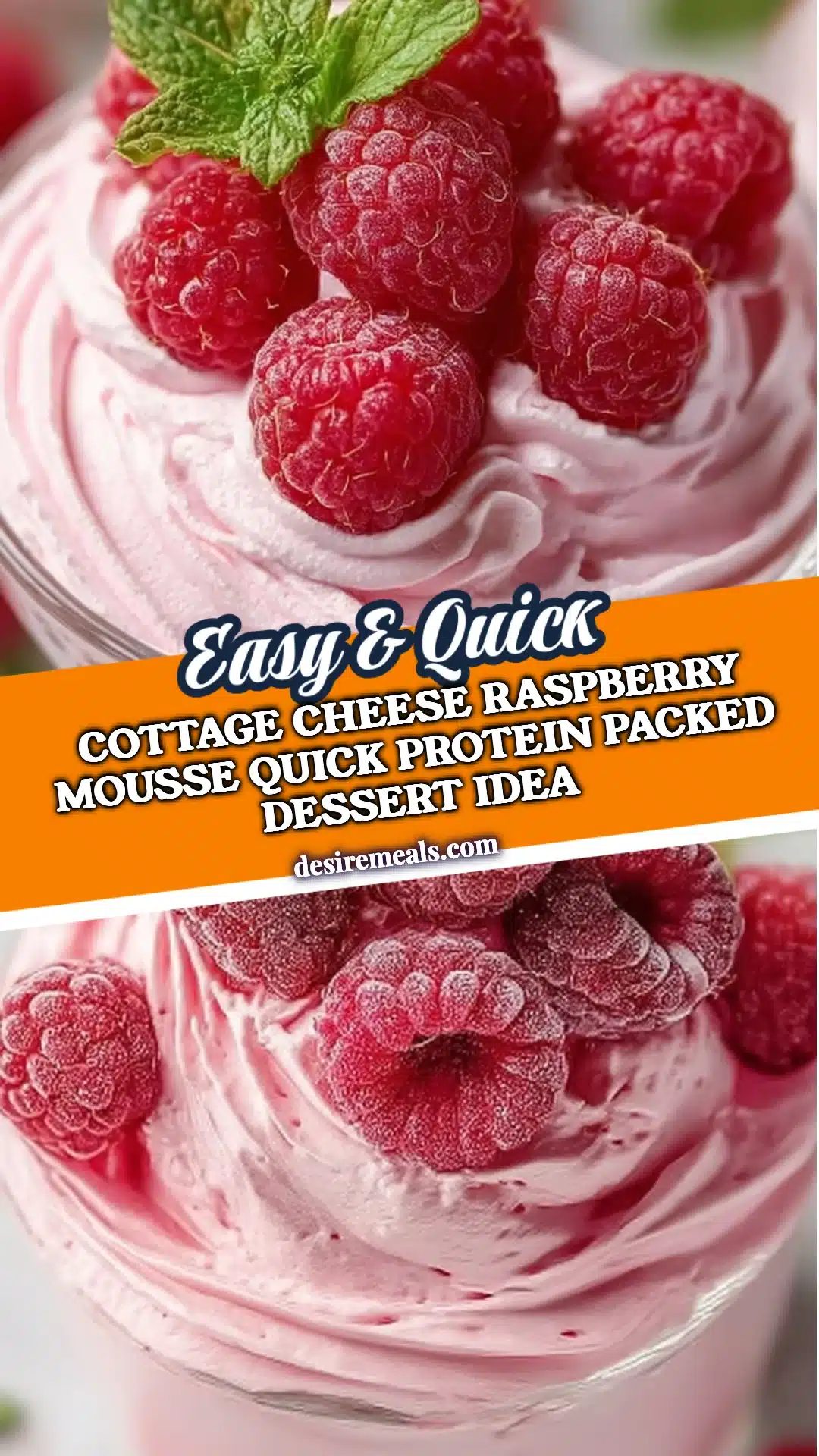 Cottage Cheese Raspberry Mousse Quick Protein Packed Dessert Idea
