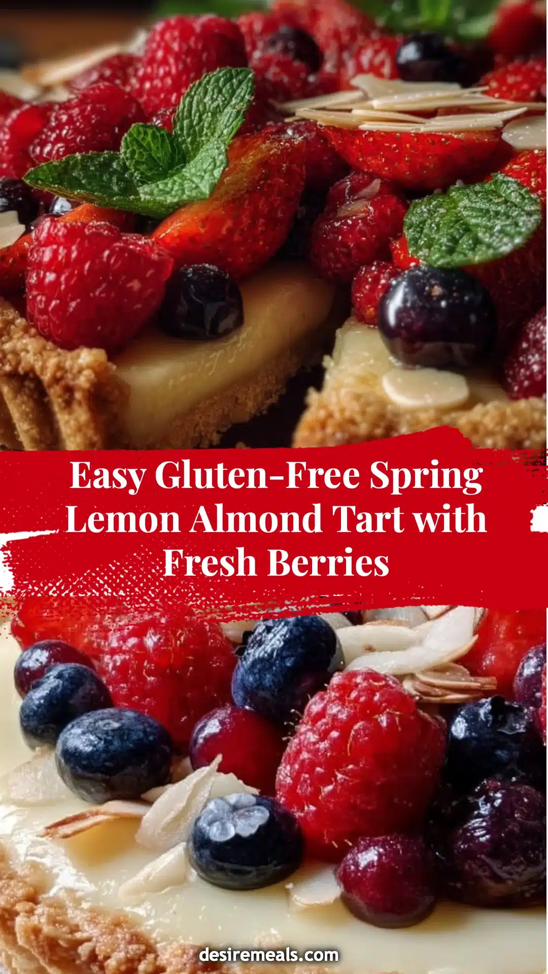 Easy Gluten-Free Spring Lemon Almond Tart with Fresh Berries