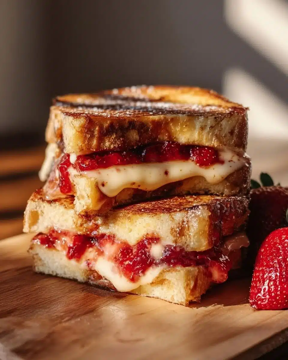 Fluffy Stuffed Strawberry French Toast