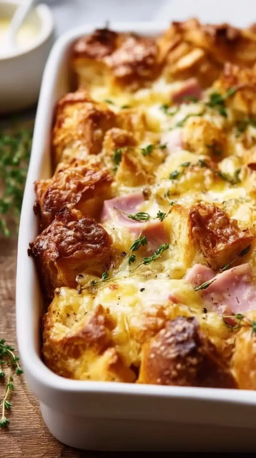 Ham and Cheese Croissant Casserole Recipe