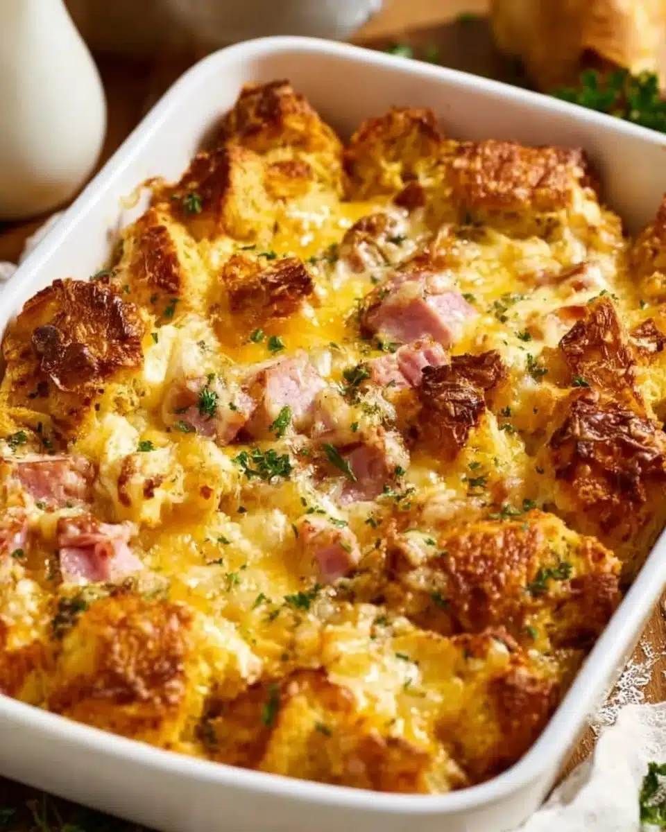 Ham and Cheese Croissant Casserole Recipe