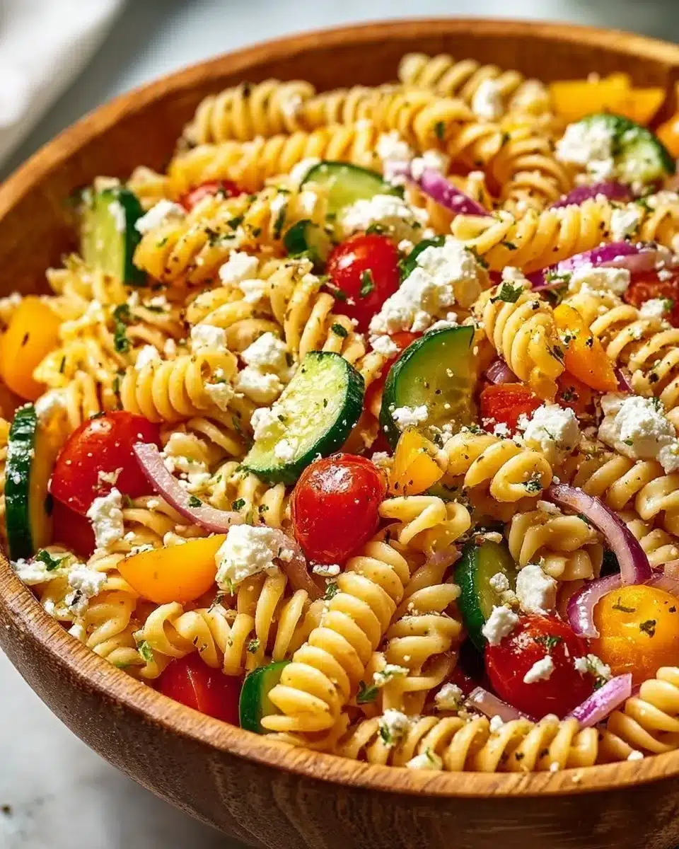 High Protein Greek Pasta Salad