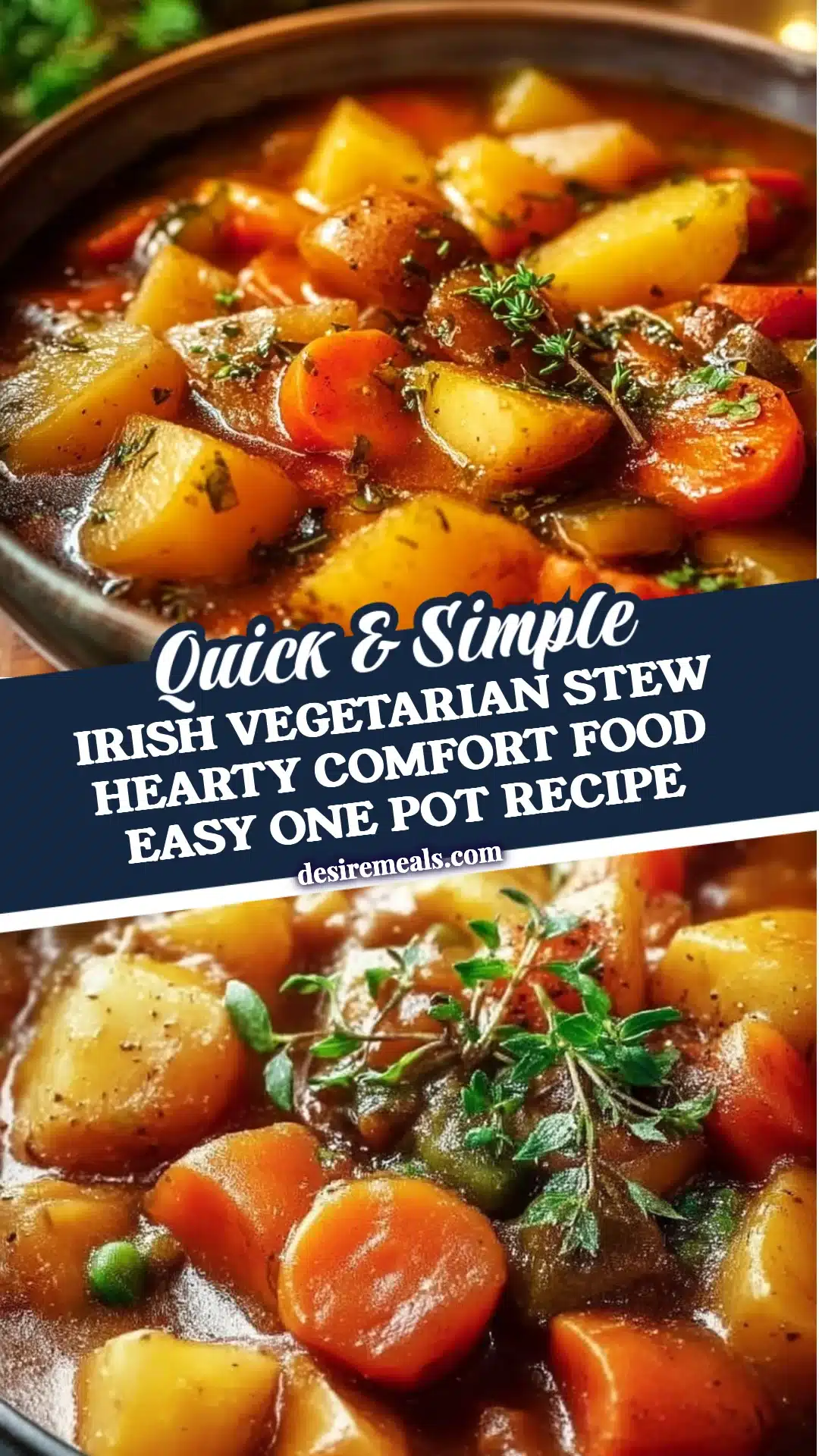 Irish Vegetarian Stew Hearty Comfort Food Easy One Pot Recipe