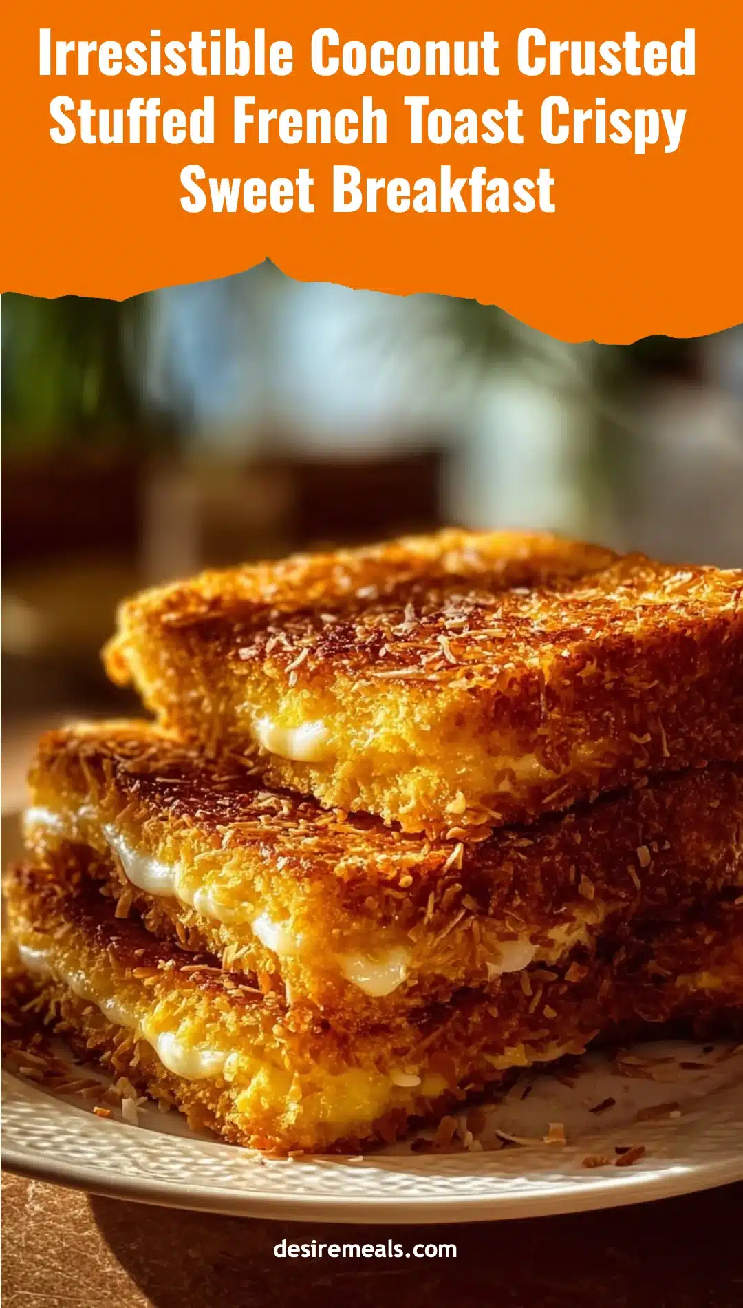 Irresistible Coconut Crusted Stuffed French Toast Crispy Sweet Breakfast