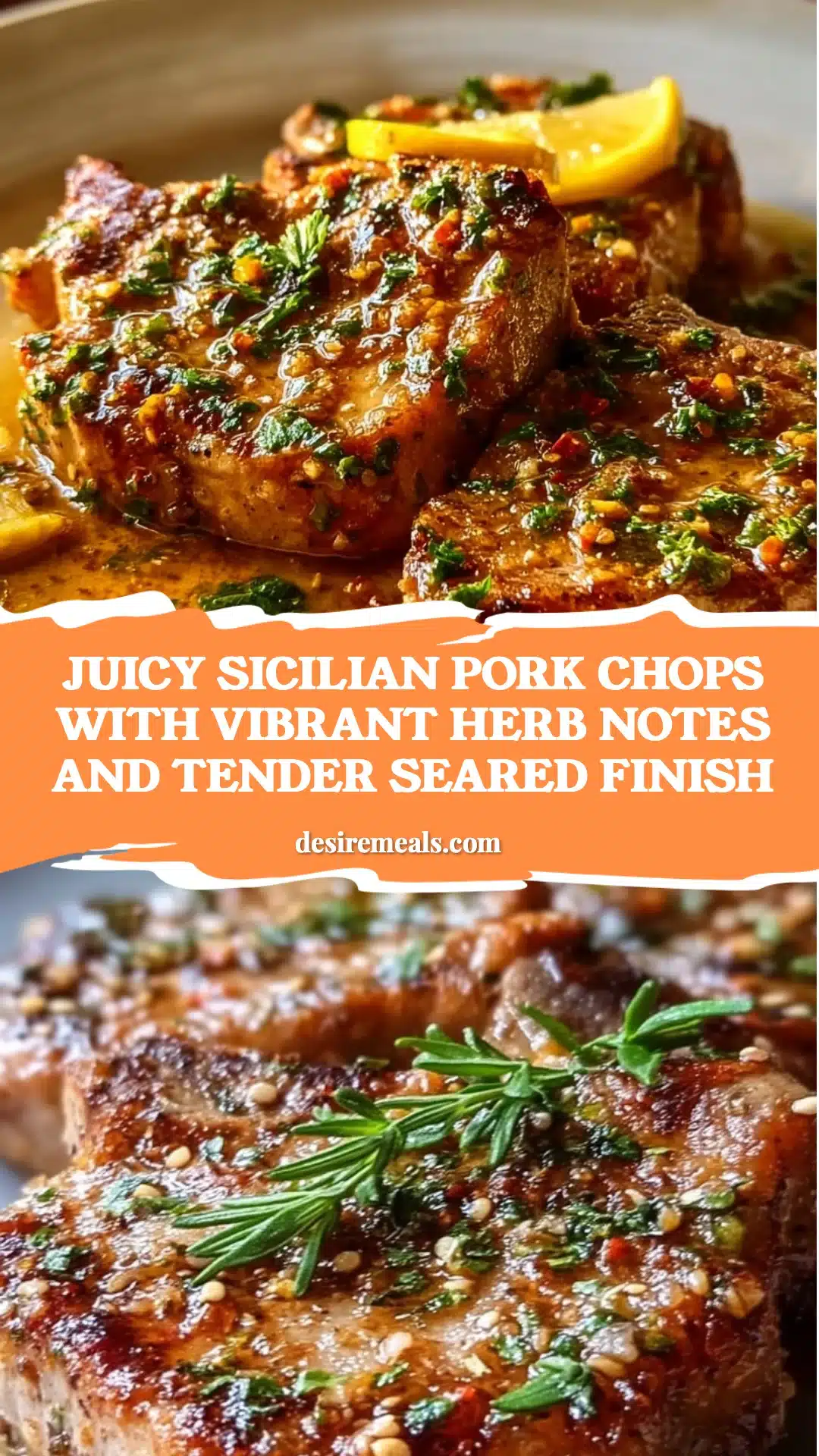 Juicy Sicilian Pork Chops with vibrant herb notes and tender seared finish