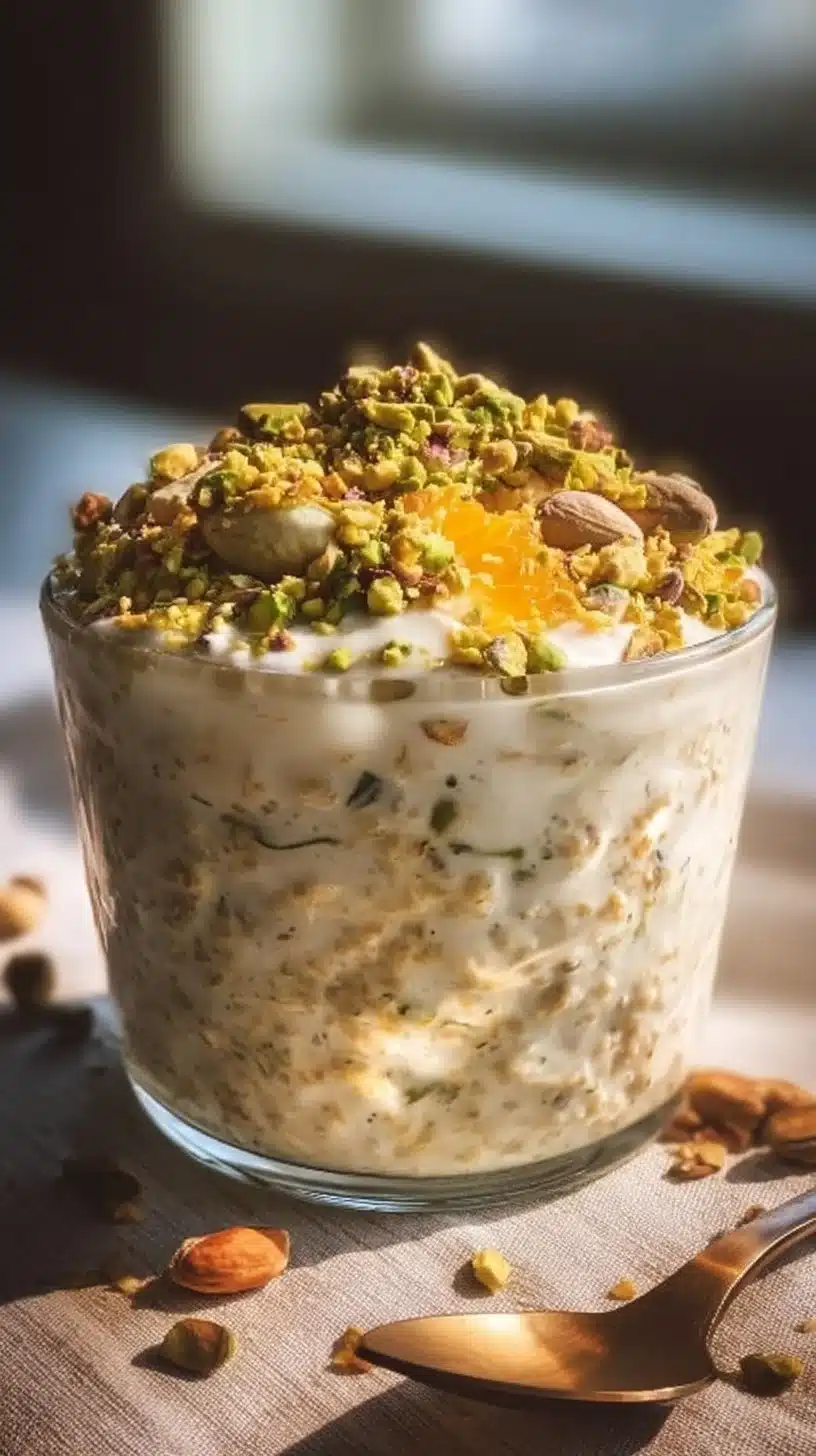Pistachio Orange Blossom Overnight Oats: A Dreamy Delight!