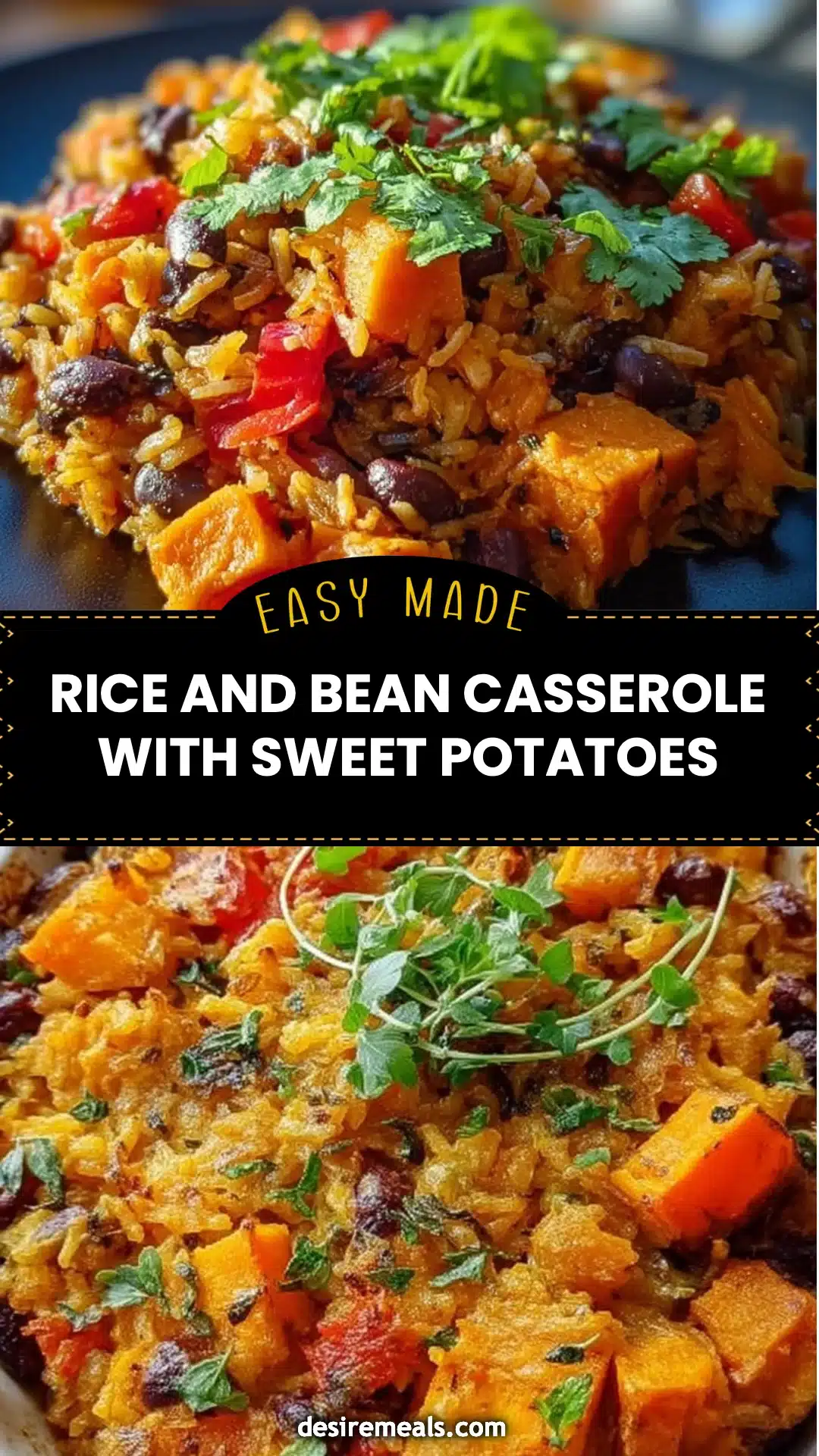 Rice and Bean Casserole with Sweet Potatoes