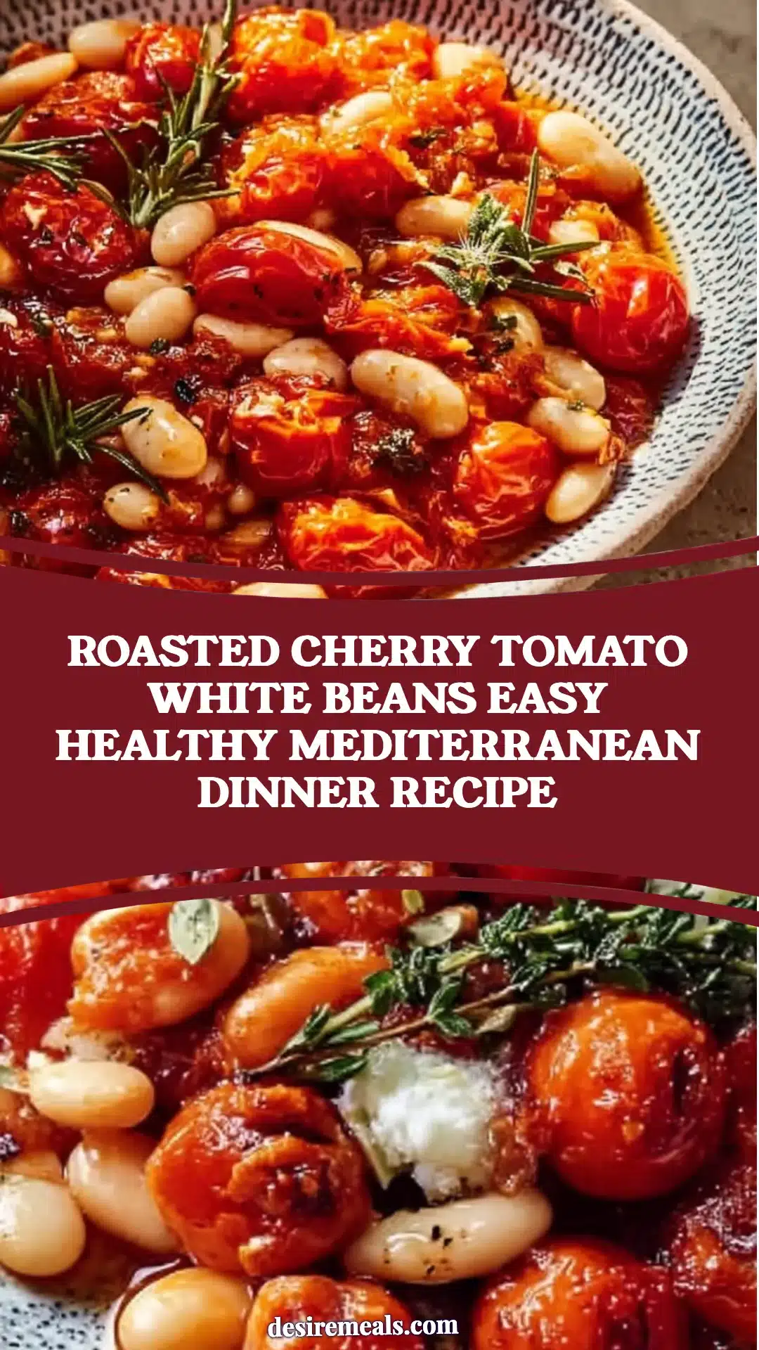 Roasted Cherry Tomato White Beans Easy Healthy Mediterranean Dinner Recipe
