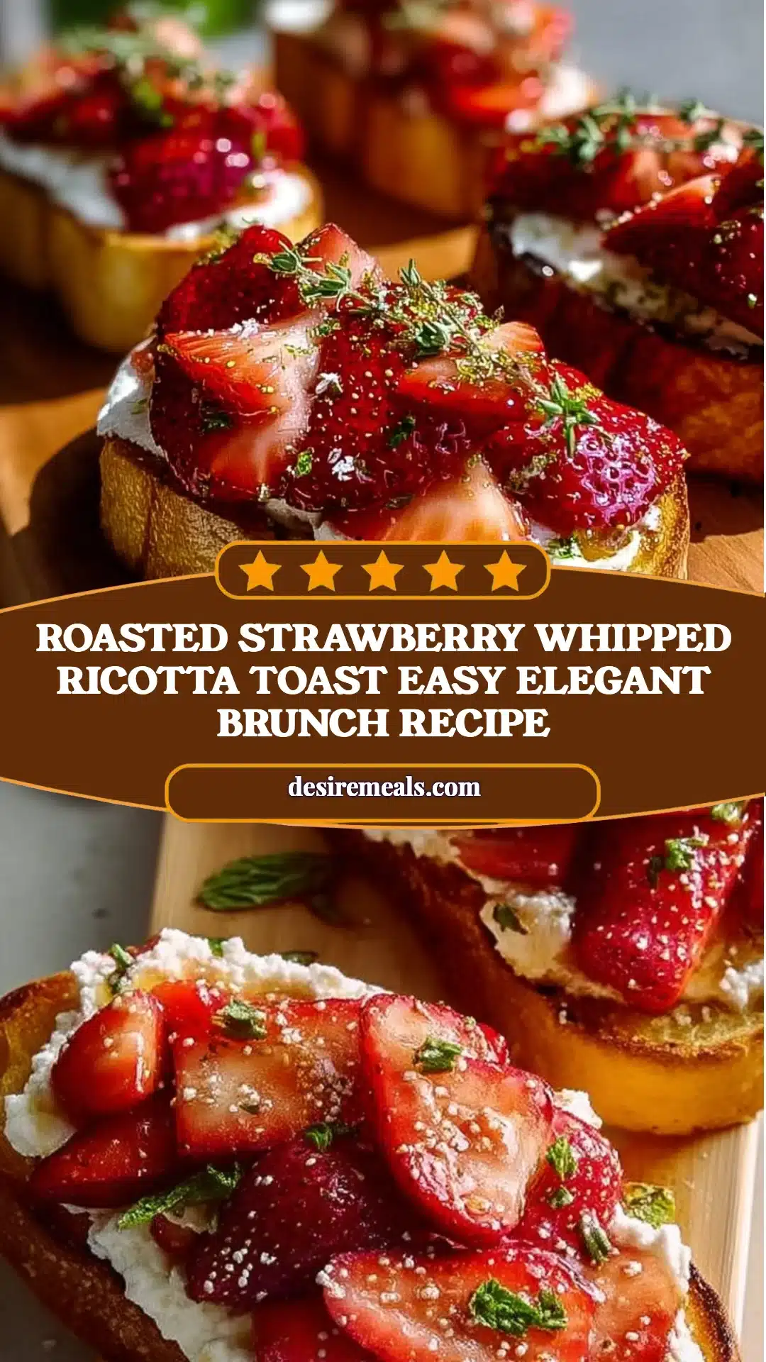 Roasted Strawberry Whipped Ricotta Toast Easy Elegant Brunch Recipe