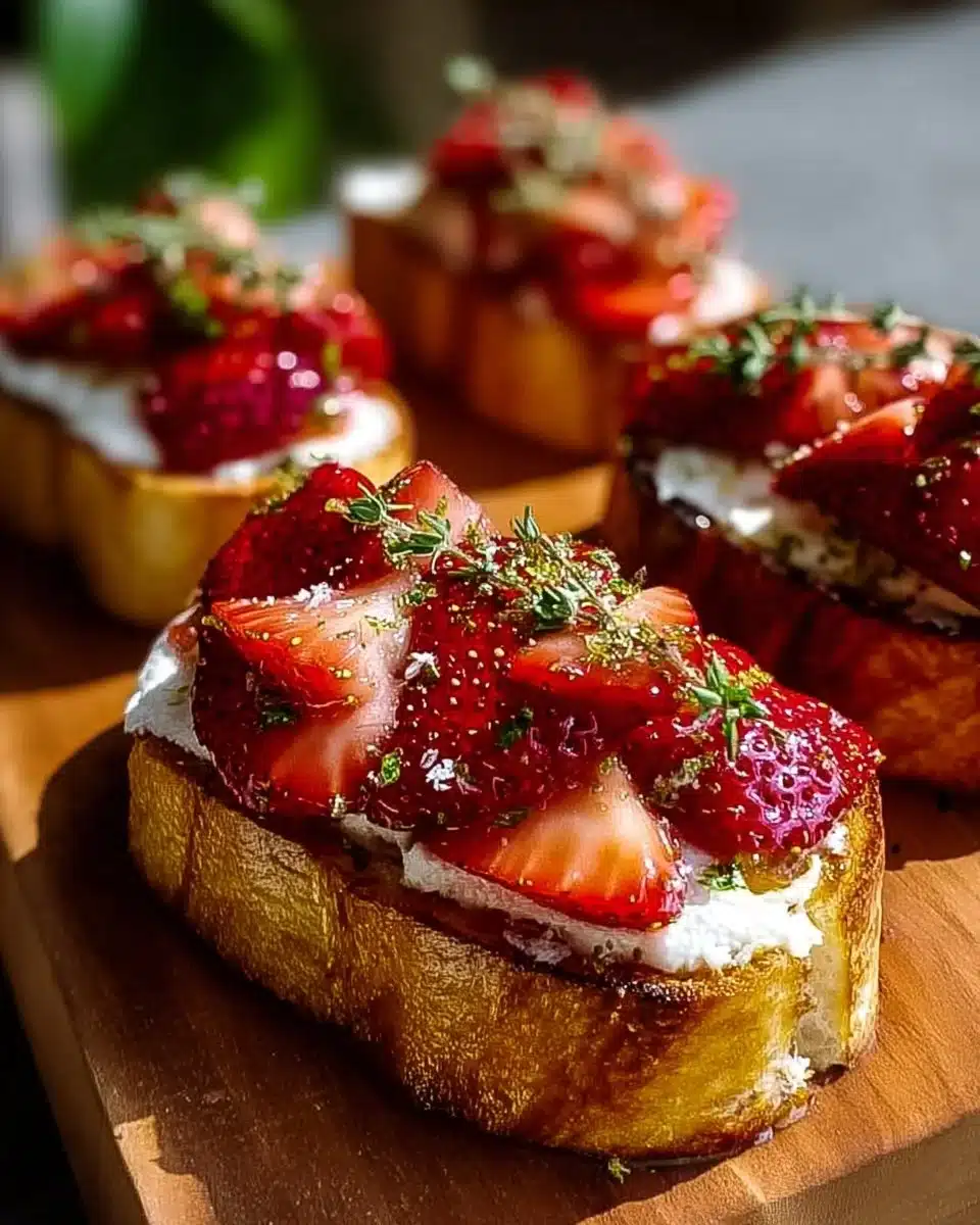 Roasted Strawberry Whipped Ricotta Toast