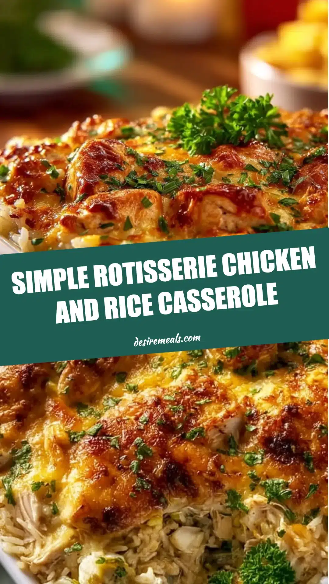 Simple Rotisserie Chicken and Rice Casserole